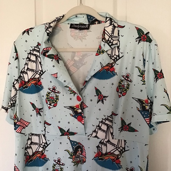 Sourpuss Sailor Rosie dress Sz XL - Picture 6 of 6